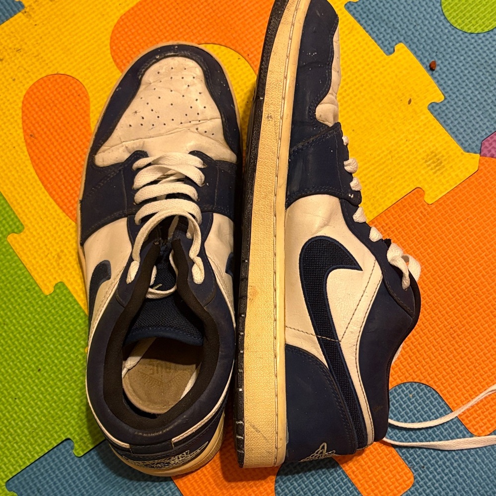 Jordan Navy and White Sneakers
